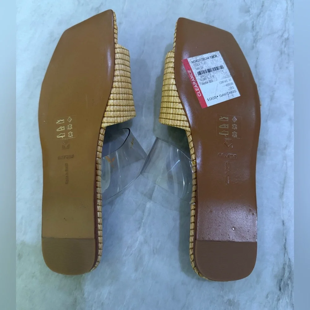 Mercedes Castilllo Raffia Flat Sandal 38.5 - Picture 4 of 6